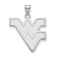 Sterling Silver Rhodium-plated LogoArt West Virginia University W-v Large Pendant view 1