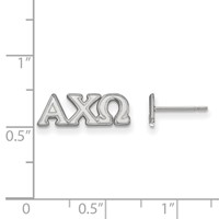 Sterling Silver Rhodium-plated LogoArt Alpha Chi Omega Sorority Greek Letters Extra Small Post Earrings view 2