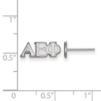 Sterling Silver Rhodium-plated LogoArt Alpha Epsilon Phi Sorority Greek Letters Extra Small Post Earrings view 2