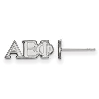 Sterling Silver Rhodium-plated LogoArt Alpha Epsilon Phi Sorority Greek Letters Extra Small Post Earrings view 1