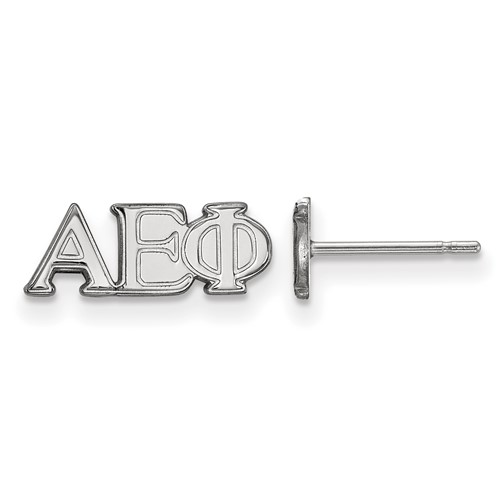 Sterling Silver Rhodium-plated LogoArt Alpha Epsilon Phi Sorority Greek Letters Extra Small Post Earrings