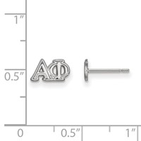 Sterling Silver Rhodium-plated LogoArt Alpha Phi Sorority Greek Letters Extra Small Post Earrings view 2