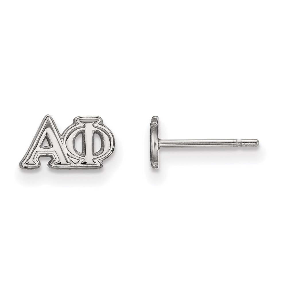 Sterling Silver Rhodium-plated LogoArt Alpha Phi Sorority Greek Letters Extra Small Post Earrings