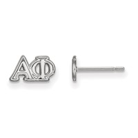 Sterling Silver Rhodium-plated LogoArt Alpha Phi Sorority Greek Letters Extra Small Post Earrings view 1
