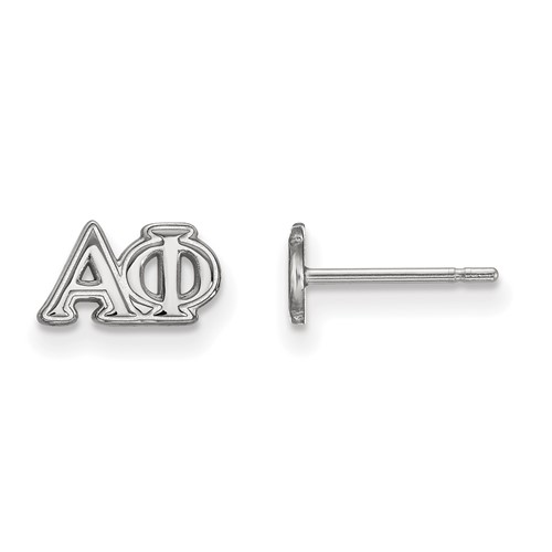 Sterling Silver Rhodium-plated LogoArt Alpha Phi Sorority Greek Letters Extra Small Post Earrings