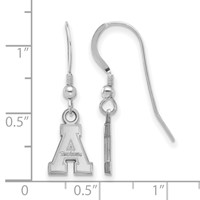 Sterling Silver Rhodium-plated LogoArt Appalachian State University Extra Small Dangle Wire Earrings view 2