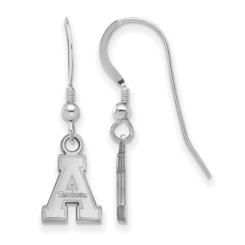 Sterling Silver Rhodium-plated LogoArt Appalachian State University Extra Small Dangle Wire Earrings
