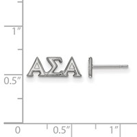 Sterling Silver Rhodium-plated LogoArt Alpha Sigma Alpha Sorority Greek Letters Extra Small Post Earrings view 2