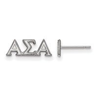 Sterling Silver Rhodium-plated LogoArt Alpha Sigma Alpha Sorority Greek Letters Extra Small Post Earrings view 1