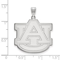 Sterling Silver Rhodium-plated LogoArt Auburn University A-u Extra Large Pendant view 2