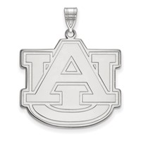 Sterling Silver Rhodium-plated LogoArt Auburn University A-u Extra Large Pendant view 1
