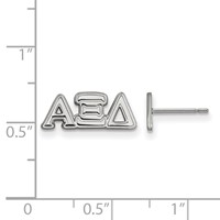 Sterling Silver Rhodium-plated LogoArt Alpha Xi Delta Sorority Greek Letters Extra Small Post Earrings view 2