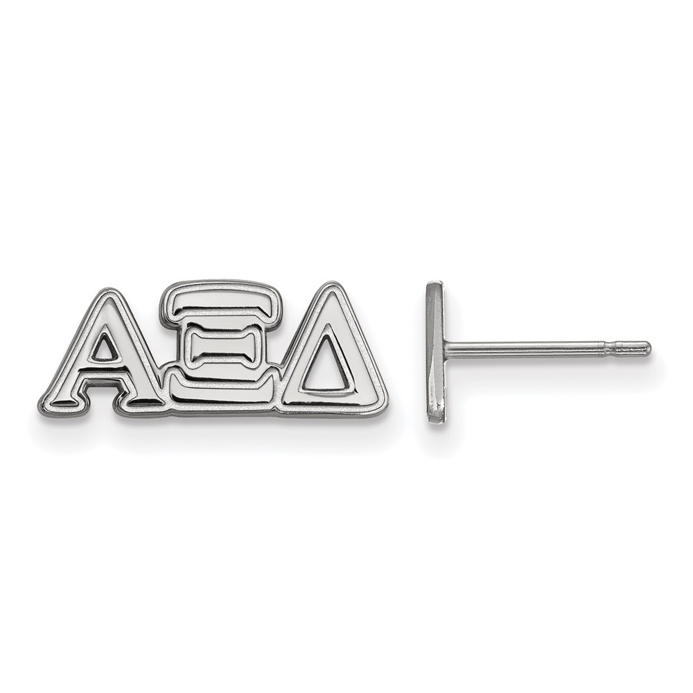 Sterling Silver Rhodium-plated LogoArt Alpha Xi Delta Sorority Greek Letters Extra Small Post Earrings