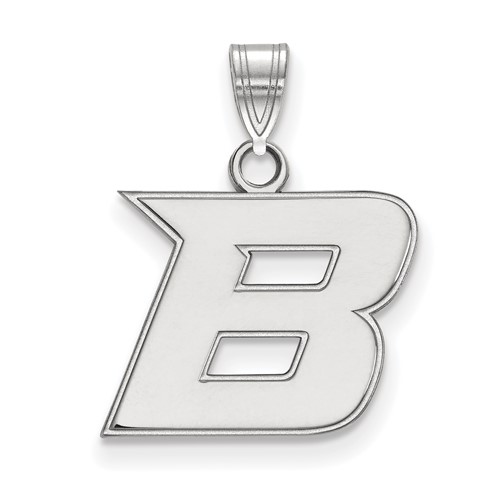 Sterling Silver Rhodium-plated LogoArt Boise State University Letter B Small Pendant