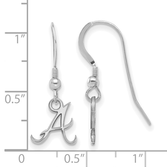 Sterling Silver Rhodium Plated Major League Baseball LogoArt Atlanta Braves Dangle Earrings