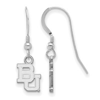 Sterling Silver Rhodium-plated LogoArt Baylor University Bears Extra Small Dangle Wire Earrings view 1