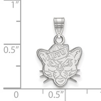 Sterling Silver Rhodium-plated LogoArt Brigham Young University Cougar Small Pendant view 2