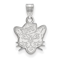 Sterling Silver Rhodium-plated LogoArt Brigham Young University Cougar Small Pendant view 1