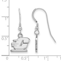 Sterling Silver Rhodium-plated LogoArt Central Michigan University Letter C Extra Small Dangle Wire Earrings view 2