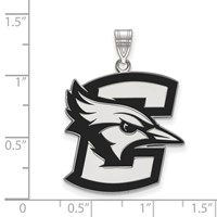 Sterling Silver Rhodium-plated LogoArt Creighton University Bluejay Extra Large Enameled Pendant view 2