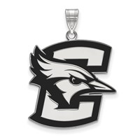 Sterling Silver Rhodium-plated LogoArt Creighton University Bluejay Extra Large Enameled Pendant view 1