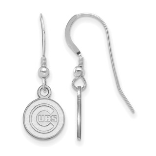 Sterling Silver Rhodium Plated Major League Baseball LogoArt Chicago Cubs Dangle Earrings
