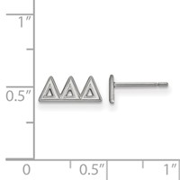 Sterling Silver Rhodium-plated LogoArt Delta Delta Delta Sorority Greek Letters Extra Small Post Earrings view 2