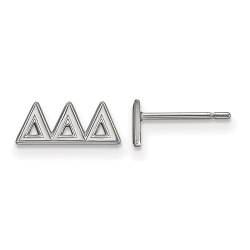 Sterling Silver Rhodium-plated LogoArt Delta Delta Delta Sorority Greek Letters Extra Small Post Earrings