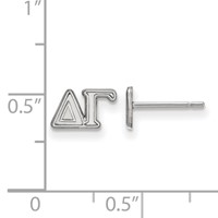 Sterling Silver Rhodium-plated LogoArt Delta Gamma Sorority Greek Letters Extra Small Post Earrings view 2