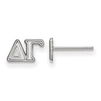 Sterling Silver Rhodium-plated LogoArt Delta Gamma Sorority Greek Letters Extra Small Post Earrings view 1