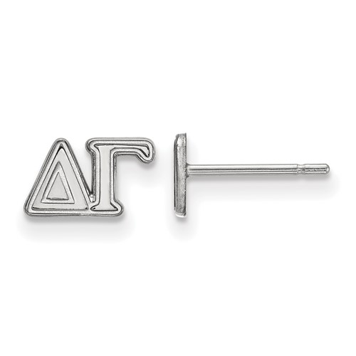 Sterling Silver Rhodium-plated LogoArt Delta Gamma Sorority Greek Letters Extra Small Post Earrings