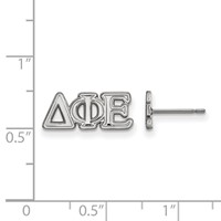 Sterling Silver Rhodium-plated LogoArt Delta Phi Epsilon Sorority Greek Letters Extra Small Post Earrings view 2