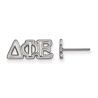 Sterling Silver Rhodium-plated LogoArt Delta Phi Epsilon Sorority Greek Letters Extra Small Post Earrings view 1