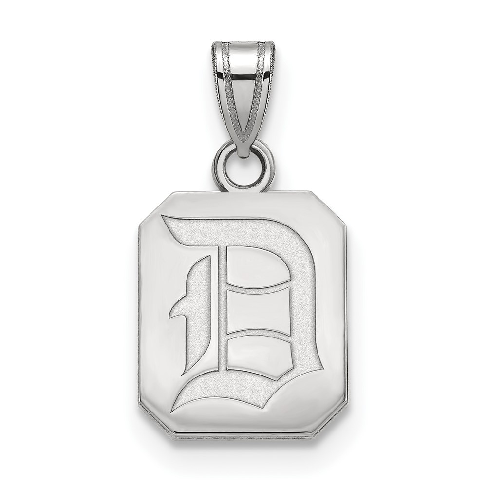 Sterling Silver Rhodium-plated LogoArt Duquesne University Letter D Small Pendant