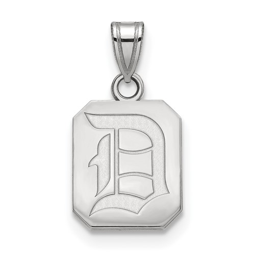 Sterling Silver Rhodium-plated LogoArt Duquesne University Letter D Small Pendant