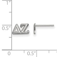 Sterling Silver Rhodium-plated LogoArt Delta Zeta Sorority Greek Letters Extra Small Post Earrings view 2