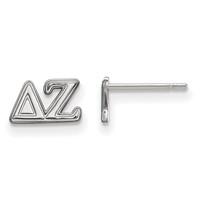 Sterling Silver Rhodium-plated LogoArt Delta Zeta Sorority Greek Letters Extra Small Post Earrings view 1