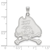 Sterling Silver Rhodium-plated LogoArt East Carolina University Pirate Extra Large Pendant view 2
