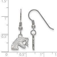 Sterling Silver Rhodium-plated LogoArt Florida a and M University Rattler Extra Small Dangle Wire Earrings view 2
