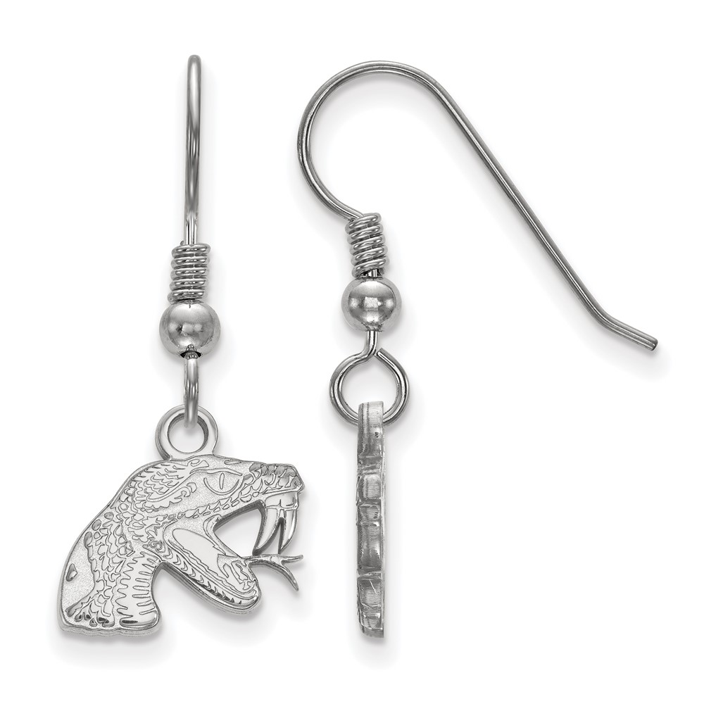 Sterling Silver Rhodium-plated LogoArt Florida a and M University Rattler Extra Small Dangle Wire Earrings