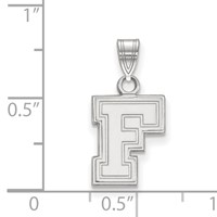 Sterling Silver Rhodium-plated LogoArt Fordham University Letter F Small Pendant view 2