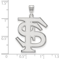 Sterling Silver Rhodium-plated LogoArt Florida State University F-s Extra Large Pendant view 2