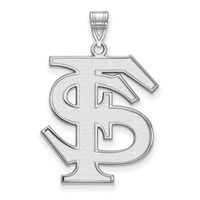 Sterling Silver Rhodium-plated LogoArt Florida State University F-s Extra Large Pendant view 1