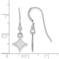 Sterling Silver Rhodium-plated LogoArt Furman University Extra Small Dangle Wire Earrings view 2