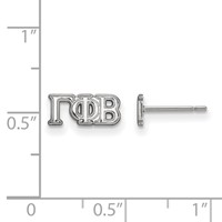 Sterling Silver Rhodium-plated LogoArt Gamma Phi Beta Sorority Greek Letters Extra Small Post Earrings view 2