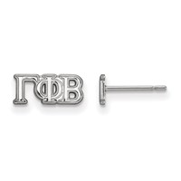 Sterling Silver Rhodium-plated LogoArt Gamma Phi Beta Sorority Greek Letters Extra Small Post Earrings view 1