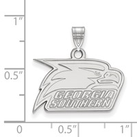 Sterling Silver Rhodium-plated LogoArt Georgia Southern University Eagle Small Pendant view 2