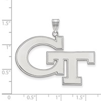 Sterling Silver Rhodium-plated LogoArt Georgia Institute of Technology G-t Extra Large Pendant view 2