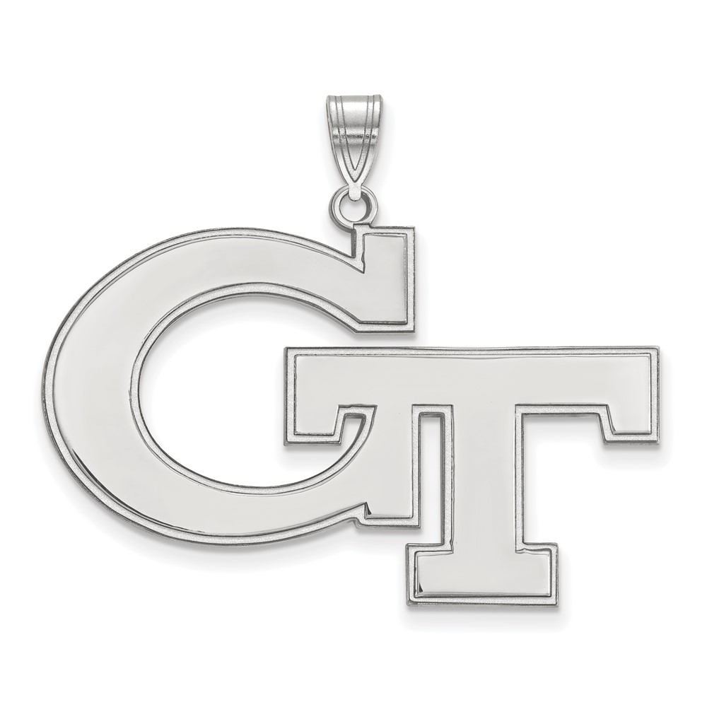 Sterling Silver Rhodium-plated LogoArt Georgia Institute of Technology G-t Extra Large Pendant