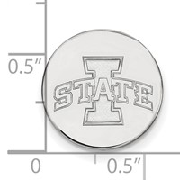 Sterling Silver Rhodium-plated LogoArt Iowa State University Lapel Pin view 3